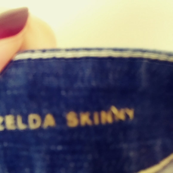 Express Zelda skinny jeans dark wash distressing L - Picture 5 of 6